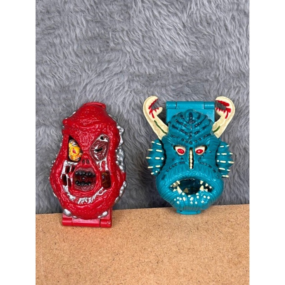 Vintage 1992 Mighty‎ Max Bluebird Toys Horror Heads Skull & Sea Monster Lot